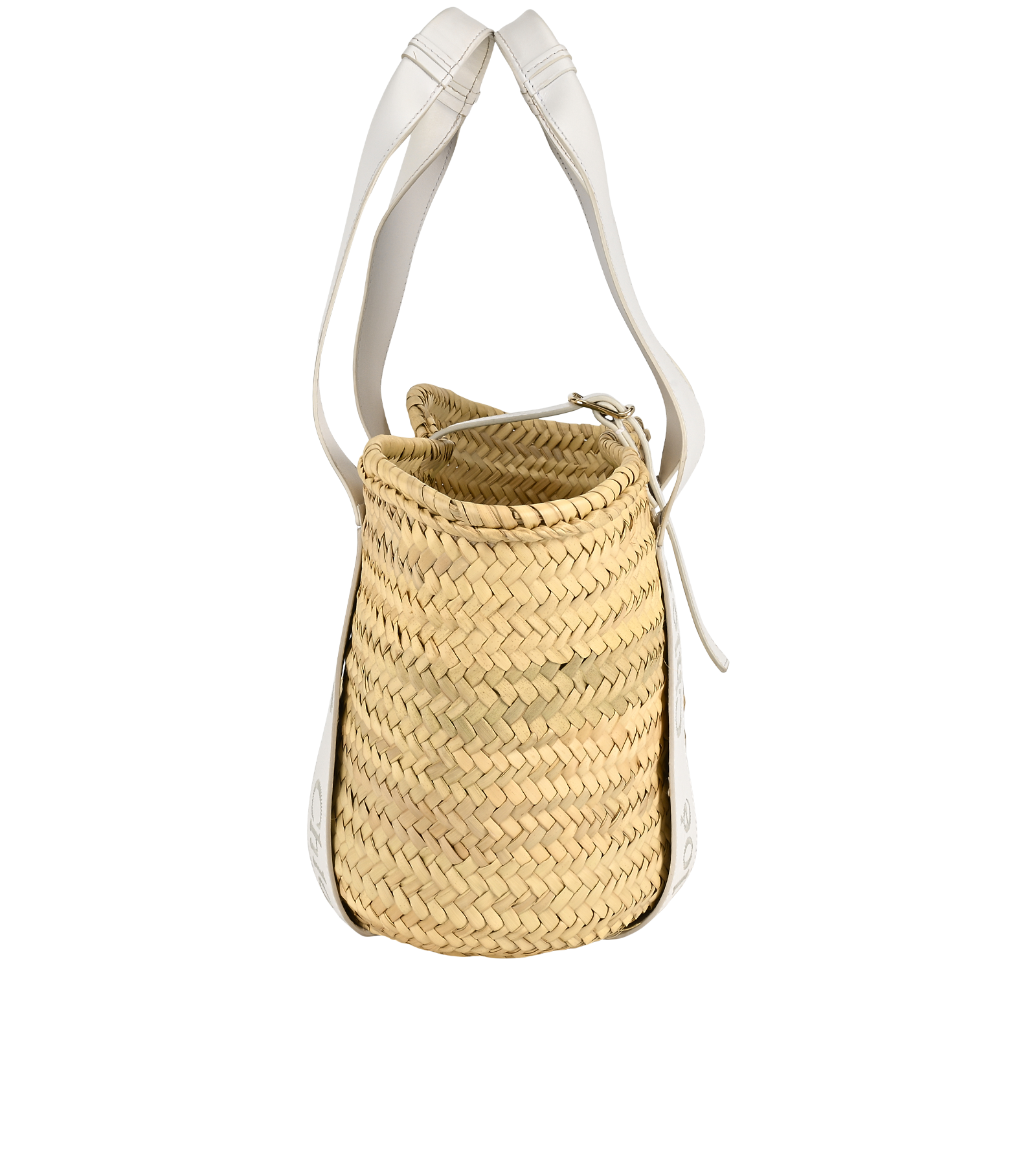 Medium Sense Raffia Tote, &pound;350, Handbags, Beige, Leather, Side view